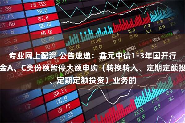 专业网上配资 公告速递：鑫元中债1-3年国开行债券指数基金A、C类份额暂停大额申购（转换转入、定期定额投资）业务的